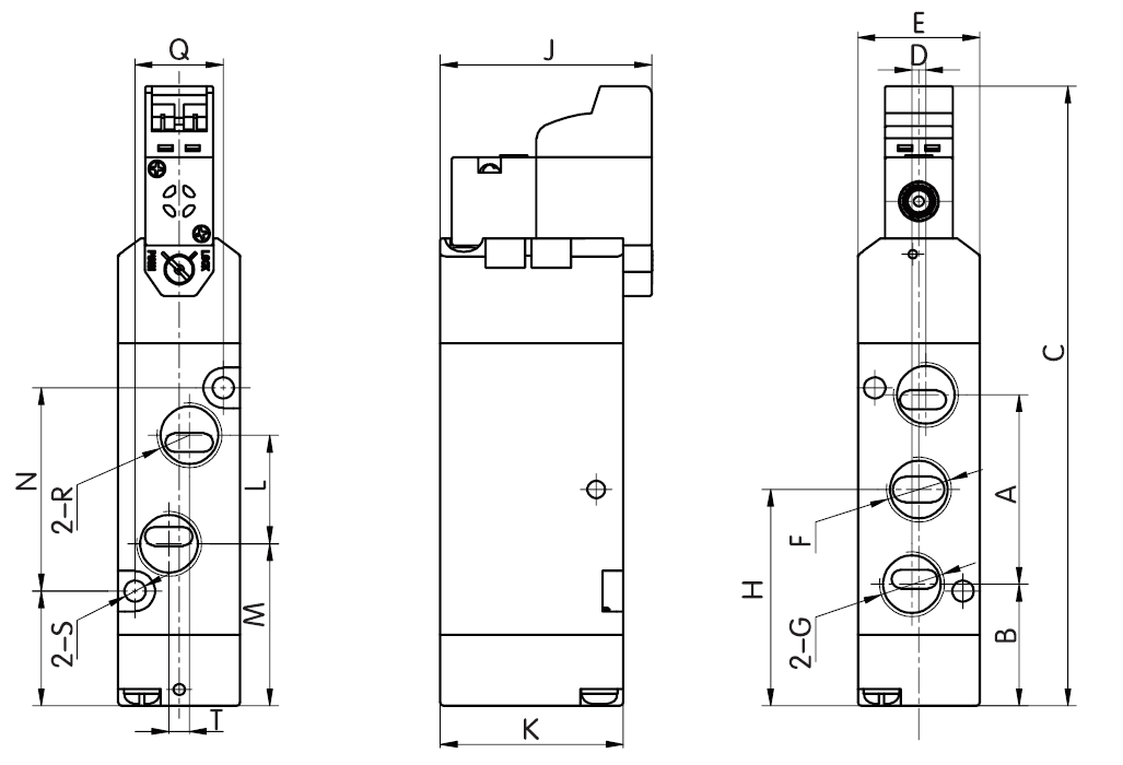 Low starting pressure ,reset by compressed air, starting pressure<0.3bar Low power consumption, standard power 1.2W Long service life, up to 30milliion times,high reliability Spool structure, good tig
